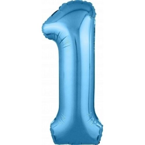 Шар цифра 1 голубая 102см