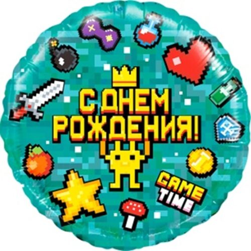 Шар Круг, Game Time, Пиксели, 46см