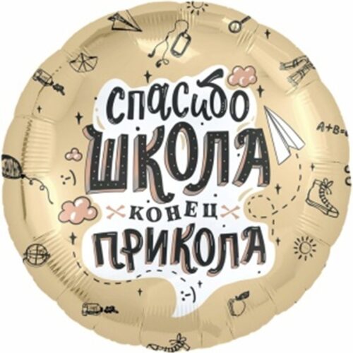 Шар Круг, Спасибо Школа Конец прикола, 46см