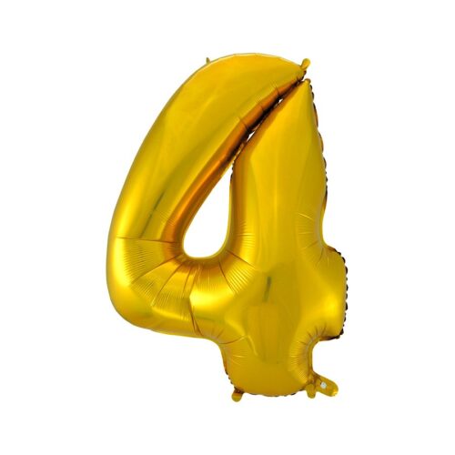 Шар цифра 4 золото 102см