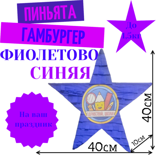 Пиньята Звезда фиолетово — синяя СНОВА В ШКОЛУ
